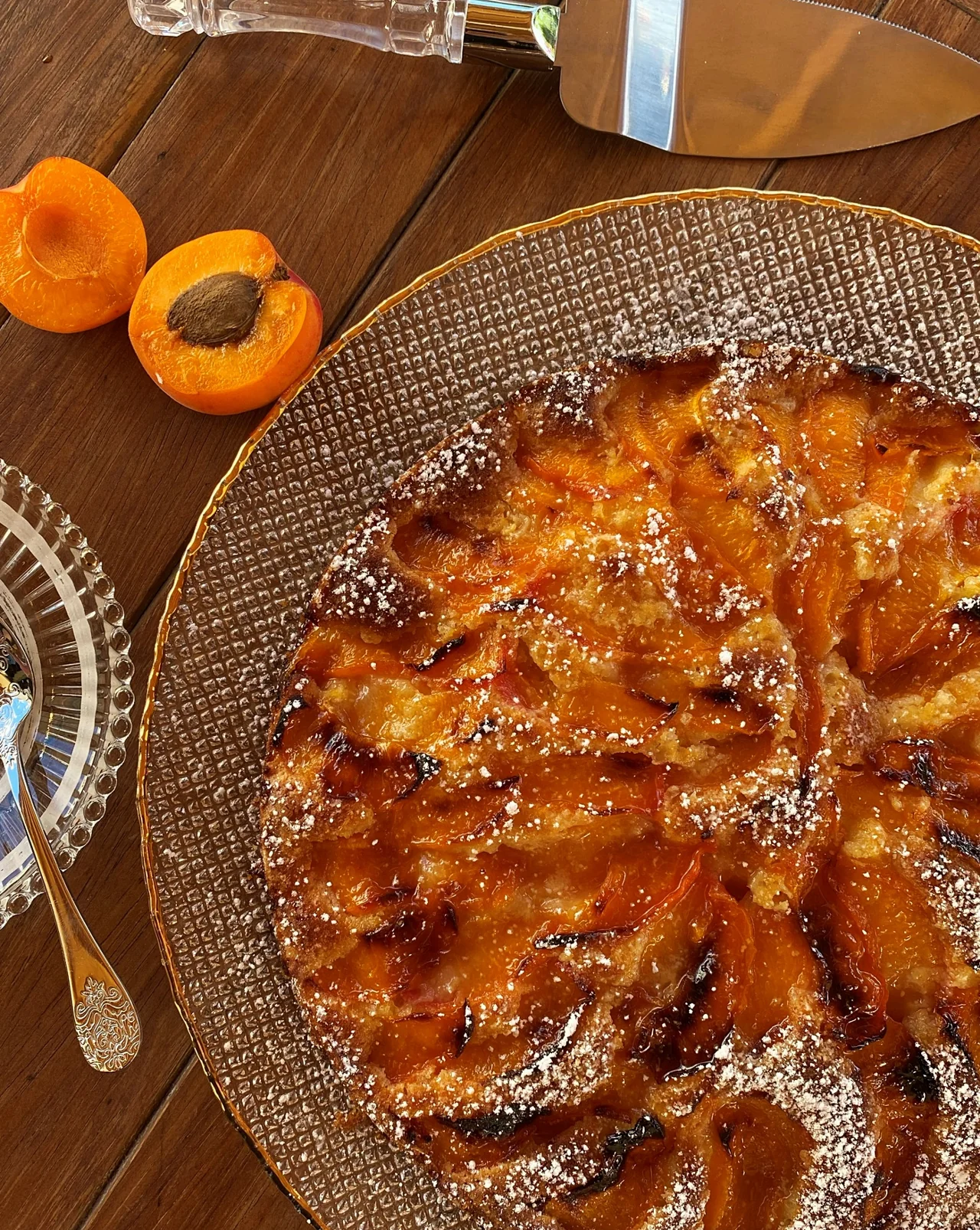 An apricot cake ready to share